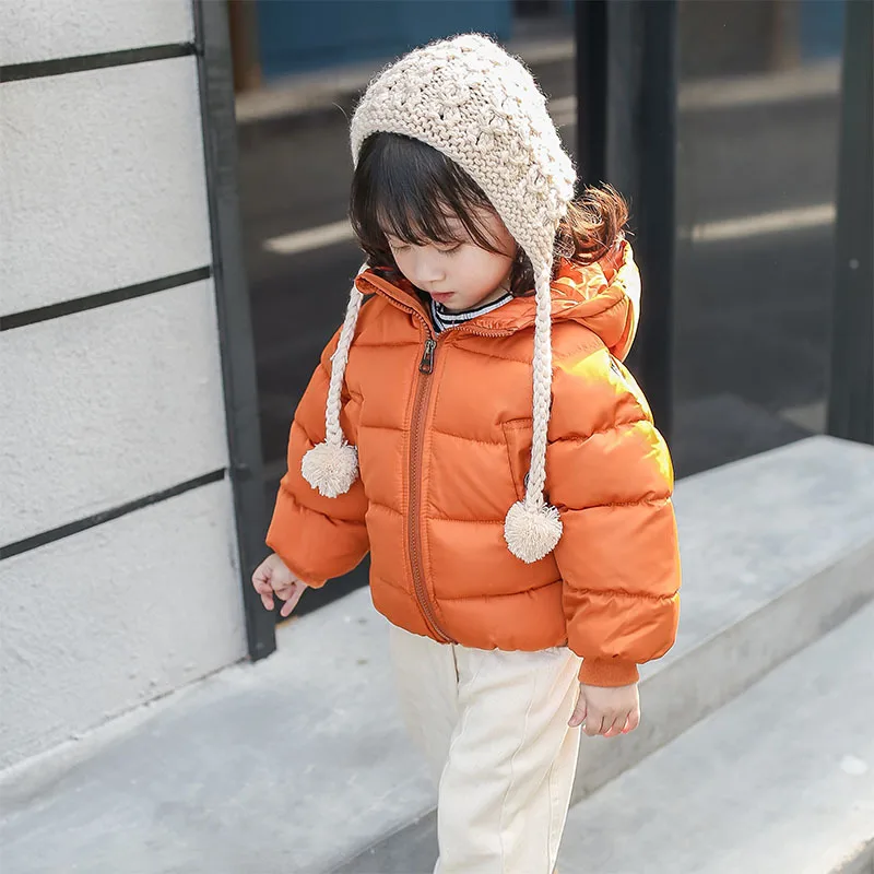

New Winter Kids Warm Jackets Baby Girls Cotton-padded Thick Down Coats Infant Boys Casual Hooded Outerwear Children Clothes