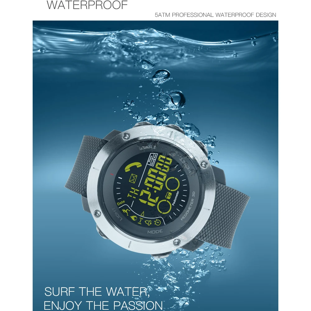 

EX36 No Need Charge Professional Waterproof Swimming Sport Wristwatch Fitness Tracker Bluetooth Smart Watch for IOS Android