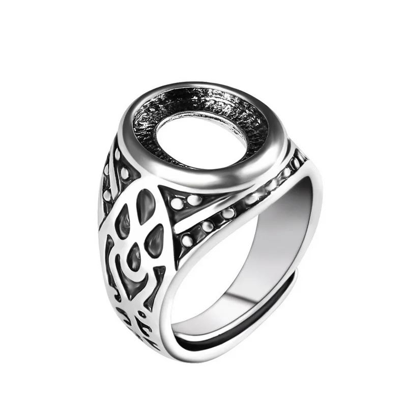 

2019 Electroplating Ancient Silver Ring Blank Base Not Fade 10*12MM DIY Fashion Jewelry Making