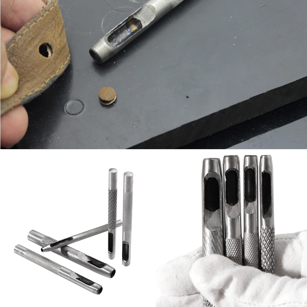 Высокое качество Сталь пуансон комплект набор инструментов для самостоятельного уплотнительный ремень отверстие для пробивки отверстий в коже 3/4/5/6/7 мм
