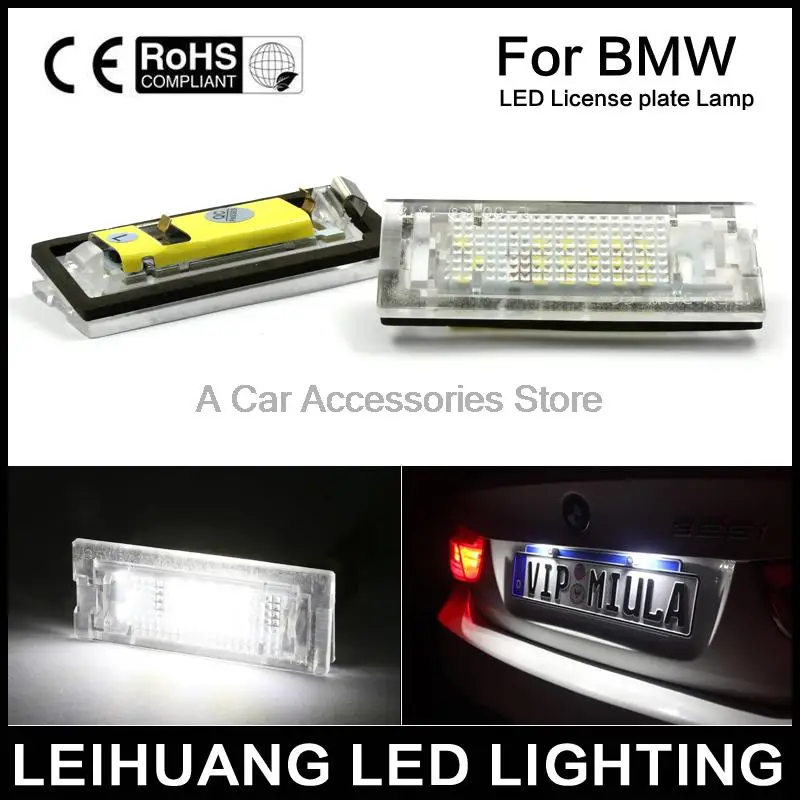 2x VAUXHALL 18 LED License Number Registration Plate Lights Bulbs Holders Lamps