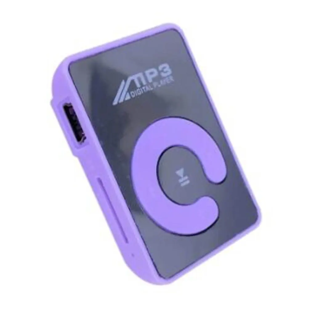 Мини зеркальный MP3-плеер Портативный Модный спортивный USB цифровой музыкальный плеер Micro SD TF карта медиаплеер - Color: Purple