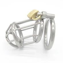 Stainless Steel Chastity Belt Penis Cage Cock Rings Sleeve,Male Chastity Device with Padlock,Adult Game BDSM Sex Toy For Men adjustable stealth male chastity belt penis cage stainless steel chastity cages device penis lock cage adult game bdsm sex toys