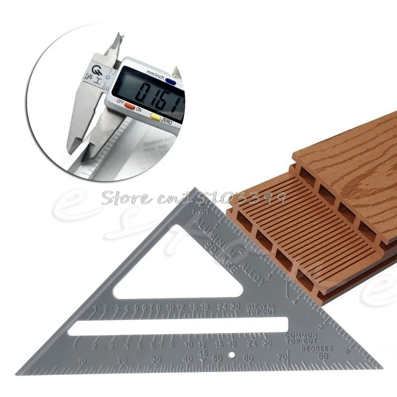 

7" Aluminum Ruler Speed Square Protractor Miter Framing Measuring Tool Carpenter Drop Ship