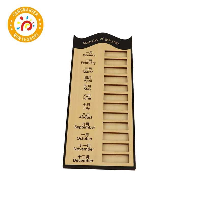  Baby Toy Montessori Language Month of the Year and Days of the Week Wooden Toy Know Time Teaching A - 33036298618