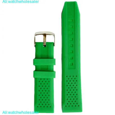 22mm New Green Silicone Jelly Rubber Ladies Men Watch Band Straps WB1051O22JB