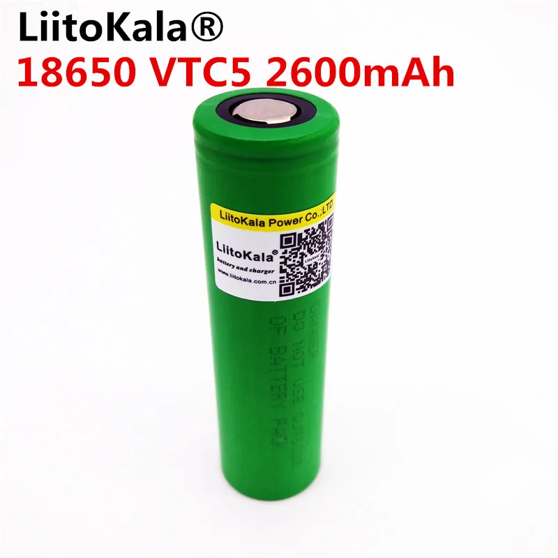 2 шт./лот новый 100% оригинальный аккумулятор LiitoKala 3 6 В 18650 US18650VTC5 2600 мАч VTC5 30A для Sony
