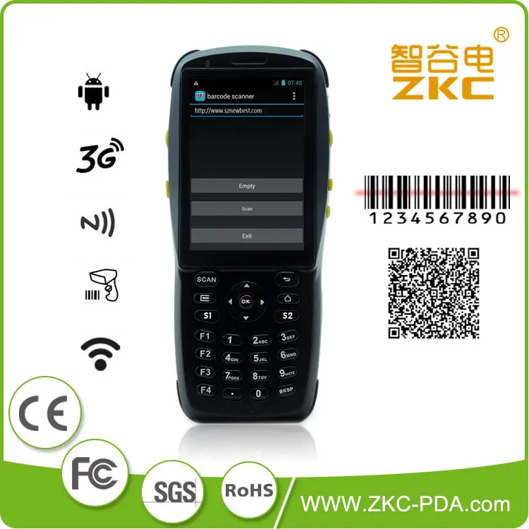 PDA3501 android Ручной 1D лазерный сканер штрих-кодов, сборщик данных android nfc считыватель с 3g и wifi