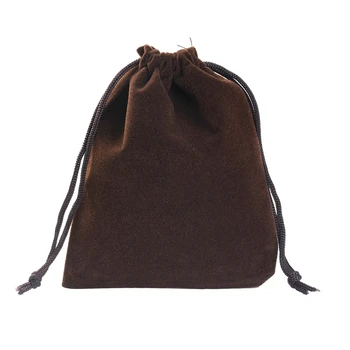 

DoreenBeads Coffee Velveteen Pouch Jewelry Bags With Drawstring 12x10cm(4-3/4"x3-7/8"),10PCs (B16715), yiwu