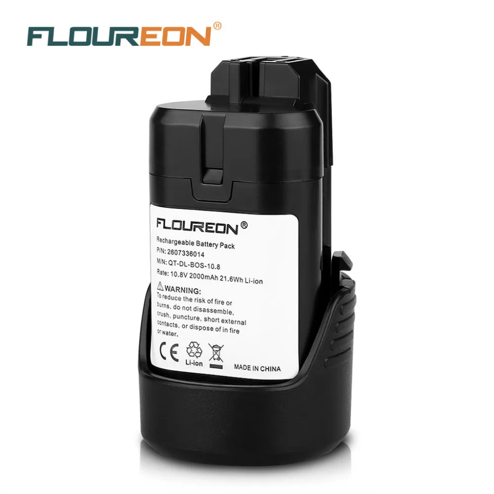 Аккумуляторная батарея FLOUREON BAT411 для Bosch 10 8 V 2000mAh Drill 2 607 336 013 014 0ач li-ion | Электроника