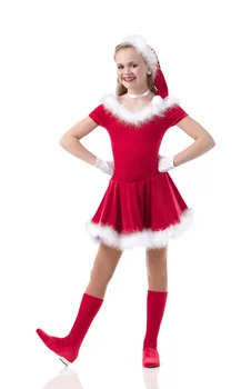 

Red Christmas gift dance dress Girl Dress child Dress Summer Dance Clothes Female Child Latin Princess Christmas