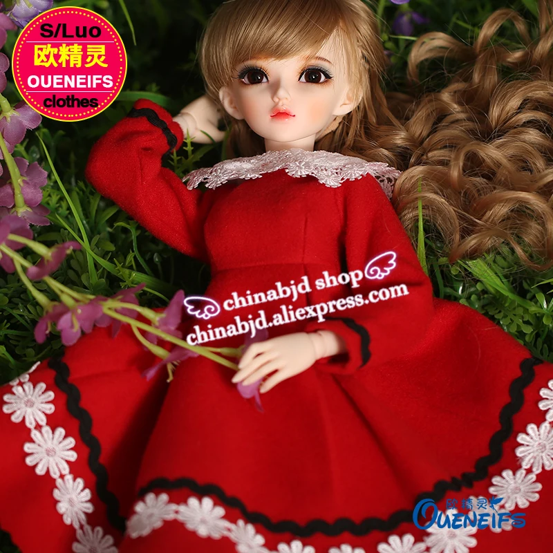 Одежда для кукол BJD SD длинная красная зимняя юбка 1/4 Luts Iplehouse Switch RL аксессуары YF4