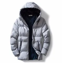 Новые зимние толстые теплые куртки с капюшоном, пальто для мужчин, однотонная хлопковая парка, модное пальто, верхняя одежда, куртка большого размера