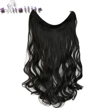 S-noilite 51 см, женские волосы для наращивания в виде рыбьей линии, черный, коричневый, натуральные волнистые, длинные, с высокой температурой, синтетические волосы