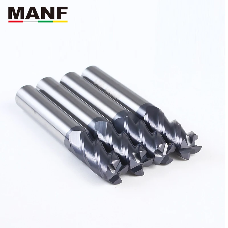 Концевая фреза с квадратным круглым носом MANF 4Flute HRC50 1R0.2 12R3.0 вольфрамовый Карбид