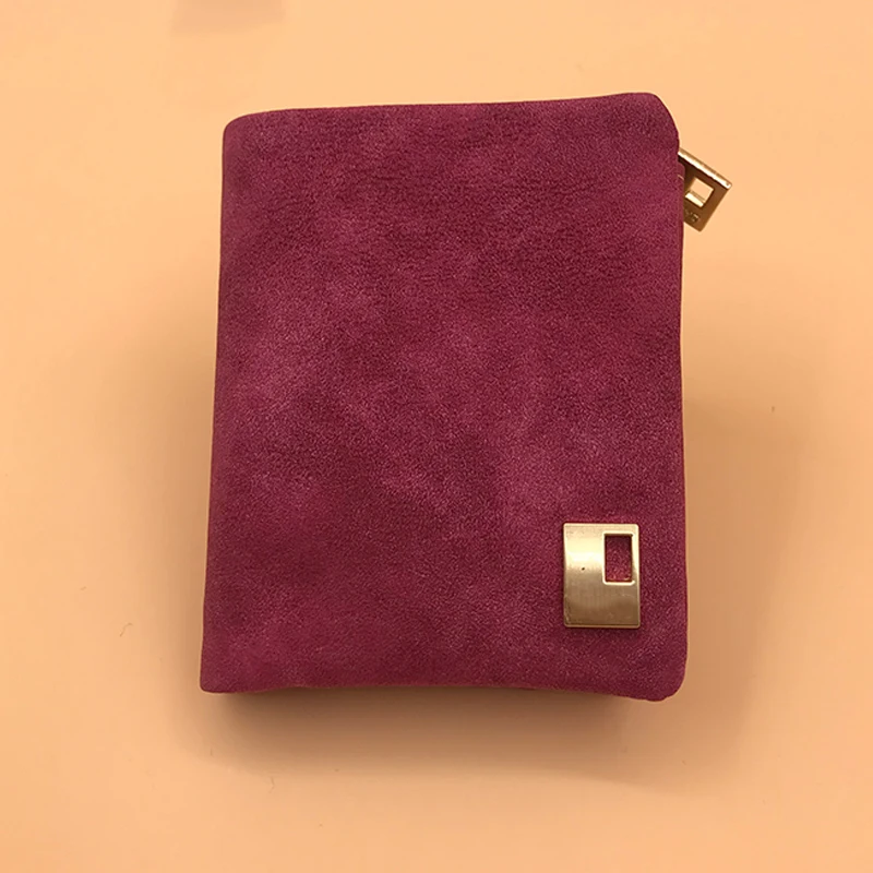 Брендовый женский дизайнерский портфель, женские Мини-кошельки на молнии, короткий женский кожаный кошелек, складной браслет, кошелек, держатель, женская сумочка - Цвет: RoseRed