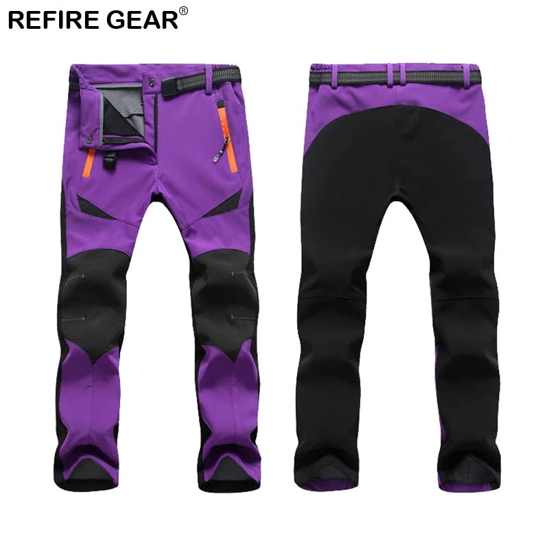ReFire engranaje otoño al aire libre Soft Shell Fleece pantalones hombres impermeable senderismo cálidos mujeres elástico Trekking Camping Pantalones ReFire engranaje otoño al aire libre Soft Shell Fleece pantalones hombres impermeable senderismo cálidos mujeres elástico Trekking Camping Pantalones