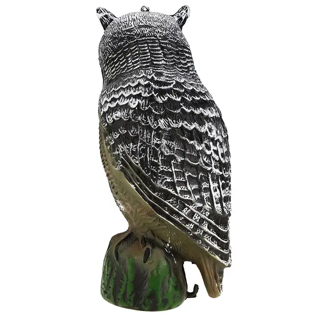 Solar Powered Owl Hunting Decoy Bird Scarer Deterrent Pest Control