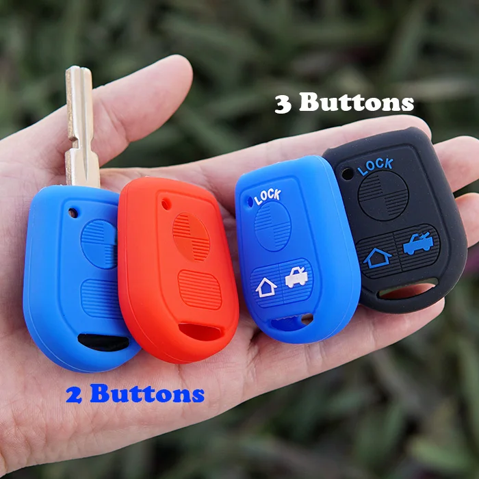 

Silicone Rubber key fob cover cap set shell protect skin for BMW E31 E32 E34 E36 E38 E39 E46 Z3 OLD Remote 3 buttons ACCESSORIES