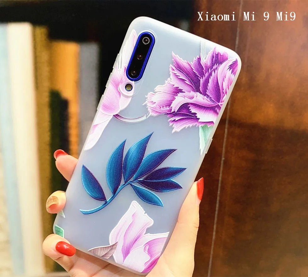 Чехол Xiaomi Mi 9 3D мягкий рельеф ТПУ силиконовый чехол для задней панели телефона Mi9