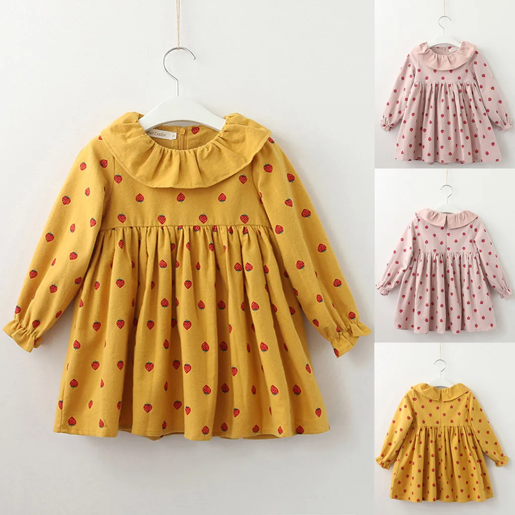 

Toddler Kids Baby Girl Dress Lantern sleeve Dot Print Ruffles Party Princess Dresses Kids Girls Cute Sweet Clothing Korean Style