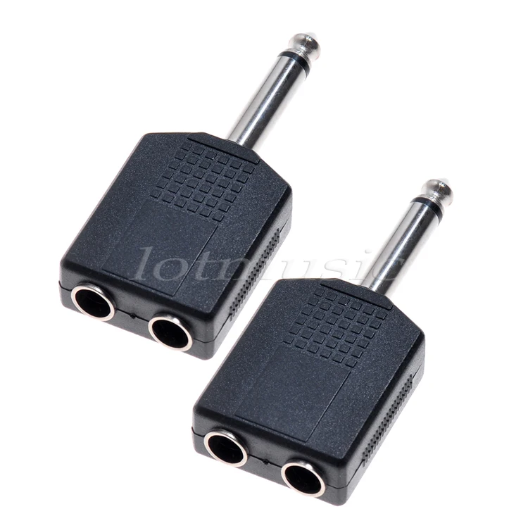 

2Pcs Mono 1/4Inch Y Splitter Audio Adapter Splitter 6.35 Male Jack to 2 Female 6.35