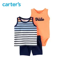 Carter s 3 Piece baby children kids clothing Boy Summer Neon Little Short Set 121I415