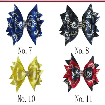 

100 BLESSING Good Girl Boutique 3.5" Silver Wave Stylish Hair Bow Clip