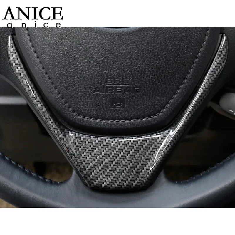 Carbon fiber color ABS Steering Wheel Frame Decorator Cover trim fit For toyota corolla Auris