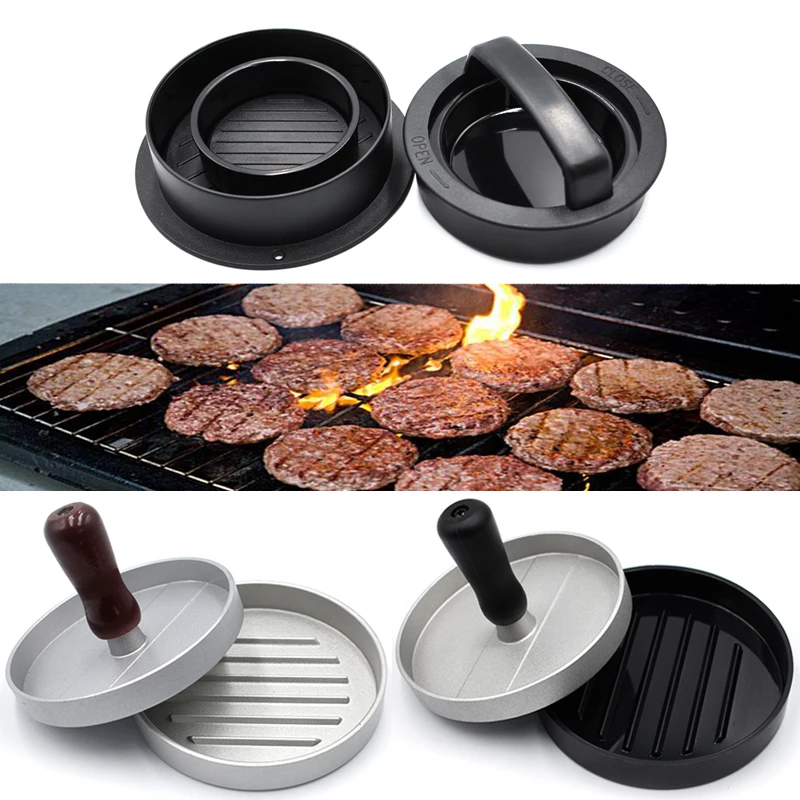 Kitchen Meat Pie Round Shape Hamburger Press ABS and Aluminum Alloy