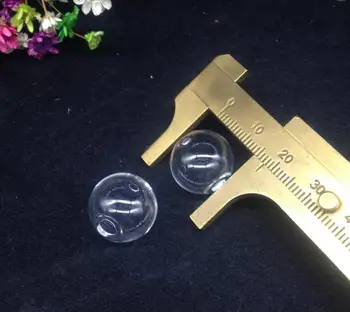 

50pcs 18mm wholesale round ball glass globe bubble double hole glass vial bottle handmade necklace jewelry pendant accessories