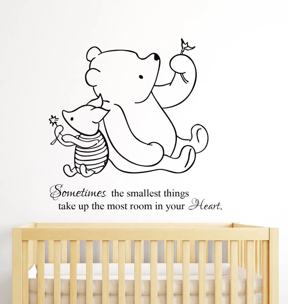Free Shipping Winnie the Pooh & Piglet home decoration Baby Quote Wall