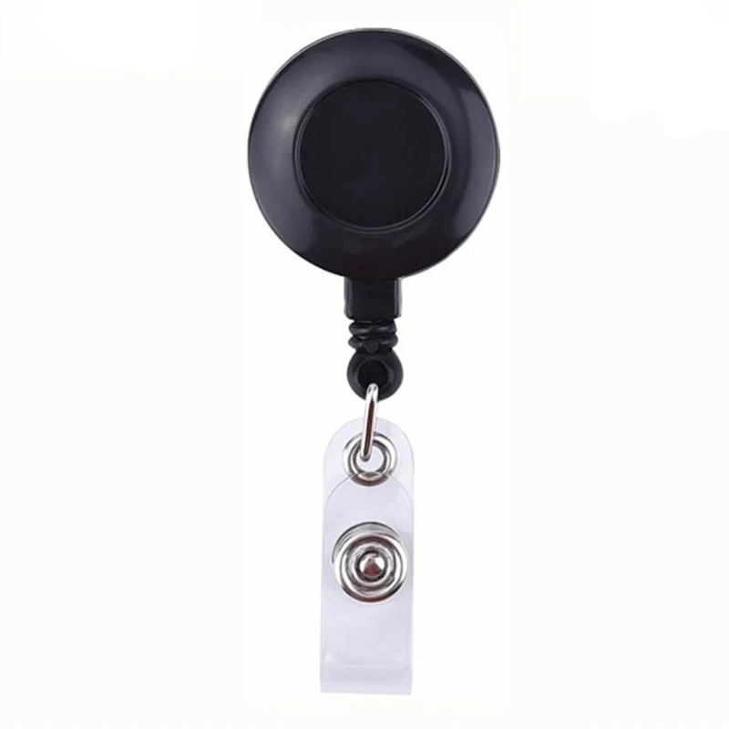 

Retractable Reel ID Badge Key Card Name Tag Holders with Belt Clip (Pack of 50--Black)