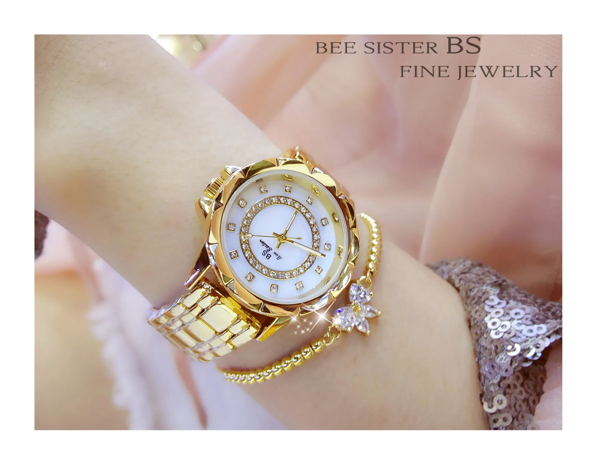 Diamond Women Luxury Brand Watch Rhinestone Elegant Ladies Watches Gold Clock Wrist Watches For Women relogio feminino