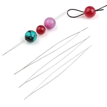 5 шт./лот пружинной стали бисером иглы 5 размеров легкая ювелирные изделия делая инструменты с принтом «большие глаза» изогнутые бисер шпильки для бисером и жемчугом