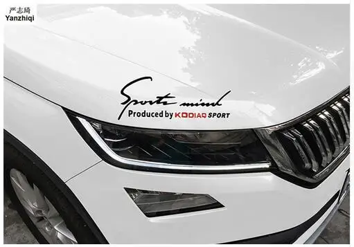 

1pcs Auto Front Head Light Eyebrow Eyelid Sticker Engine Hood PVC Decal car sticker car styling For SKODA KODIAQ