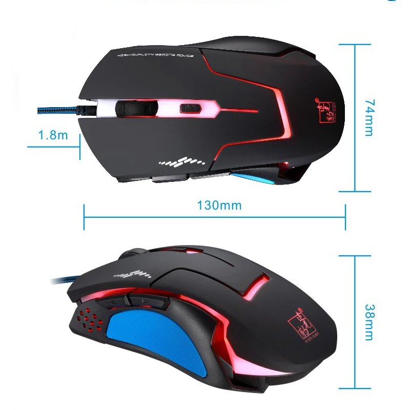  USB Optical Wired Gaming Mouse Mice For Computer PC Laptop Pro Gamer Mouse Dota 2/ LOL black/ white