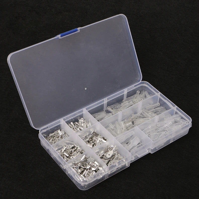 

270Pcs Female & Male Spade Connectors Wire Crimp Terminals Set 2.8mm 4.8mm 6.3mm