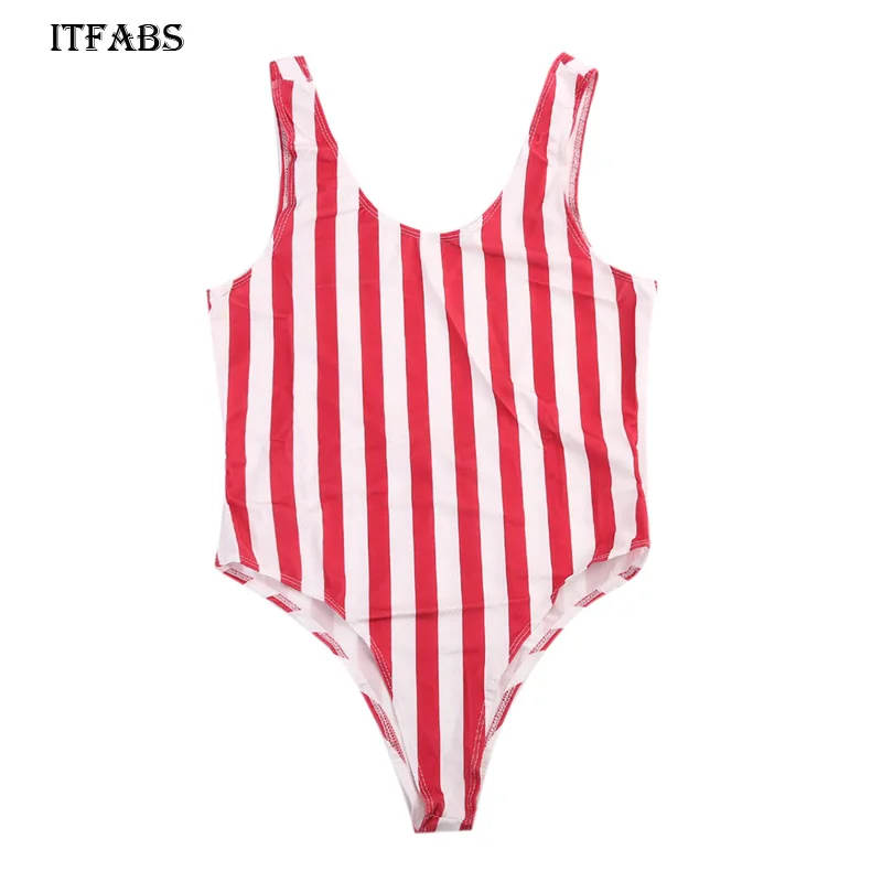 ITFABS New Women Striped One Piece Bikini Monokini Push Up Padded Bra 