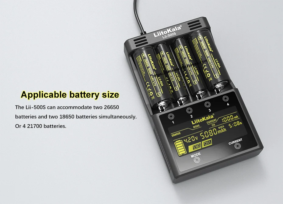 Liitokala Lii-500 S1 S2 Lii-PD4 ЖК-дисплей 3,7 В 18650 18350 18500 21700 20700B 20700 10440 14500 26650 AA NiMH литиевая батарея Зарядное устройство