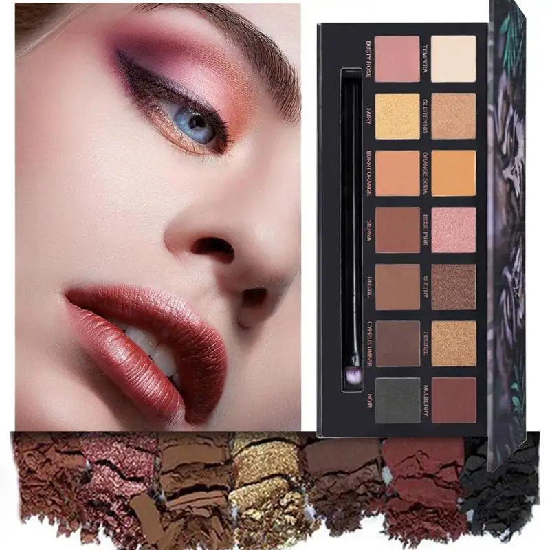 

Langmanni 14 Colors Eyeshadow Palette Shimmer Glitter Matte Makeup Pigments