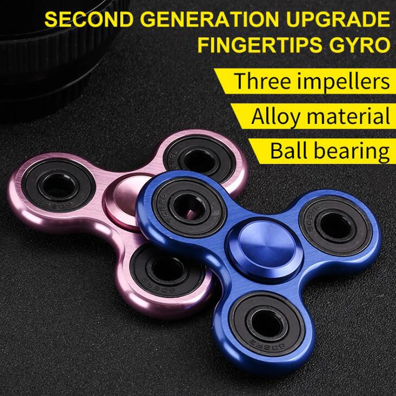 

New Hand Spinner Metal Tri-Spinner Fidget Toys EDC Sensory Fidget Spinner Metal Spinner For Autism and ADHD Stress Toys