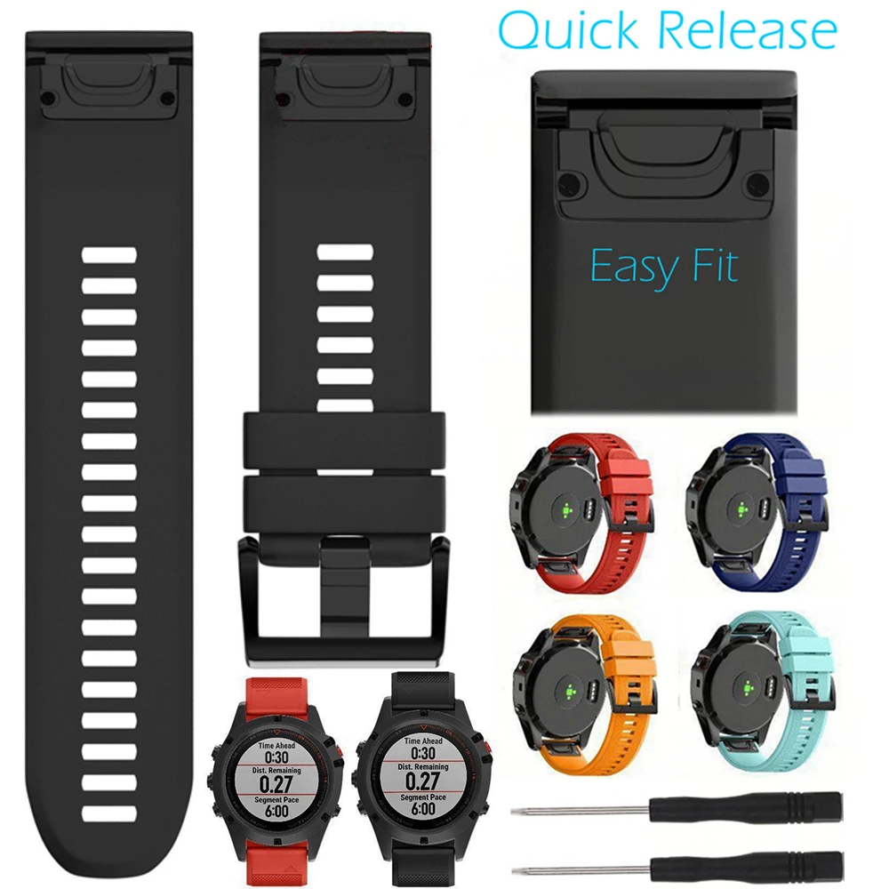 

Quick Release Easy Fit Fenix5 Fenix5S Fenix5X Silicone Band Wrist Strap for Garmin Fenix 5 5S 3 5X GPS Smart Watch with Tools