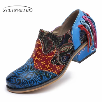 

Genuine leather women oxford pumps shoes vintage lady zip oxford heels shoes for women summer blue shoes woman 2019 spring