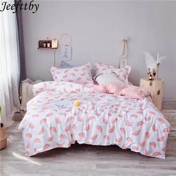 

Jeefttby Home Textiles Pink Watermelon Adult Bedding Sets Duvet Cover Pillowcase Sheet Linen Twin Full Queen King Size 3/4Pcs