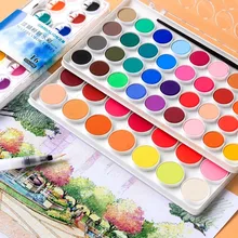 SIMBALION 12/16/28/36 однотонные пирожные, нарисованные акварелью Краски набор с кисть для рисования, ручка Краски ing пигмент комплект, принадлежности для живописи для рисования