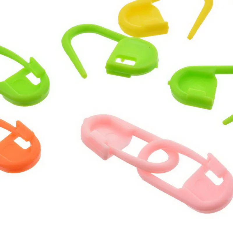 Urijk 20 шт. разноцветные пластиковые маркеры для вязания крючком с защелкой, инструменты для вязания игл, зажимы для крючков, швейные инструменты 22x10 мм