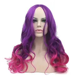 Soowee длинные волнистые Синтетические волосы высокое Температура Волокно фиолетовый розовый Искусственные парики Для женщин партии