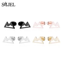 SMJEL Уникальный Снег серьги из горной породы для женщин природа Вдохновленный треугольник маленькие серьги гвоздики день рождения подарок для мамы букле d'oreille