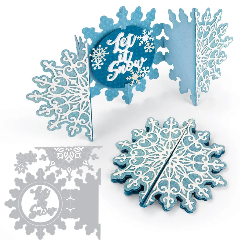 

Ufurty Let it Snow Metal Cutting Dies Snowflake Dies Scrapbooking Stamping Craft Dies Cuts Embossing Creat Paper Card Stencil